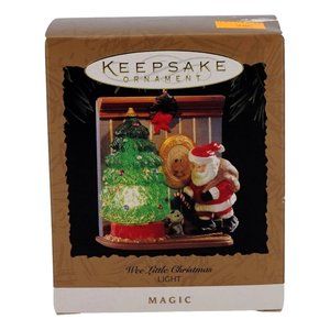 Vintage 1995 Hallmark Ornament Wee Little Christmas Magic Lights Up Santa New